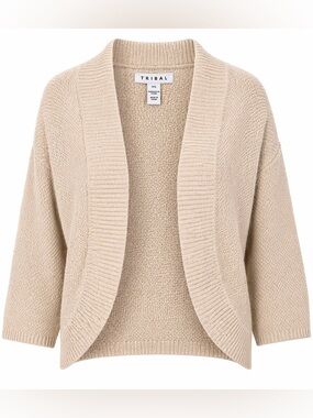 NWT Tribal Safari Open Front Knit Cardigan Extra Small Boho